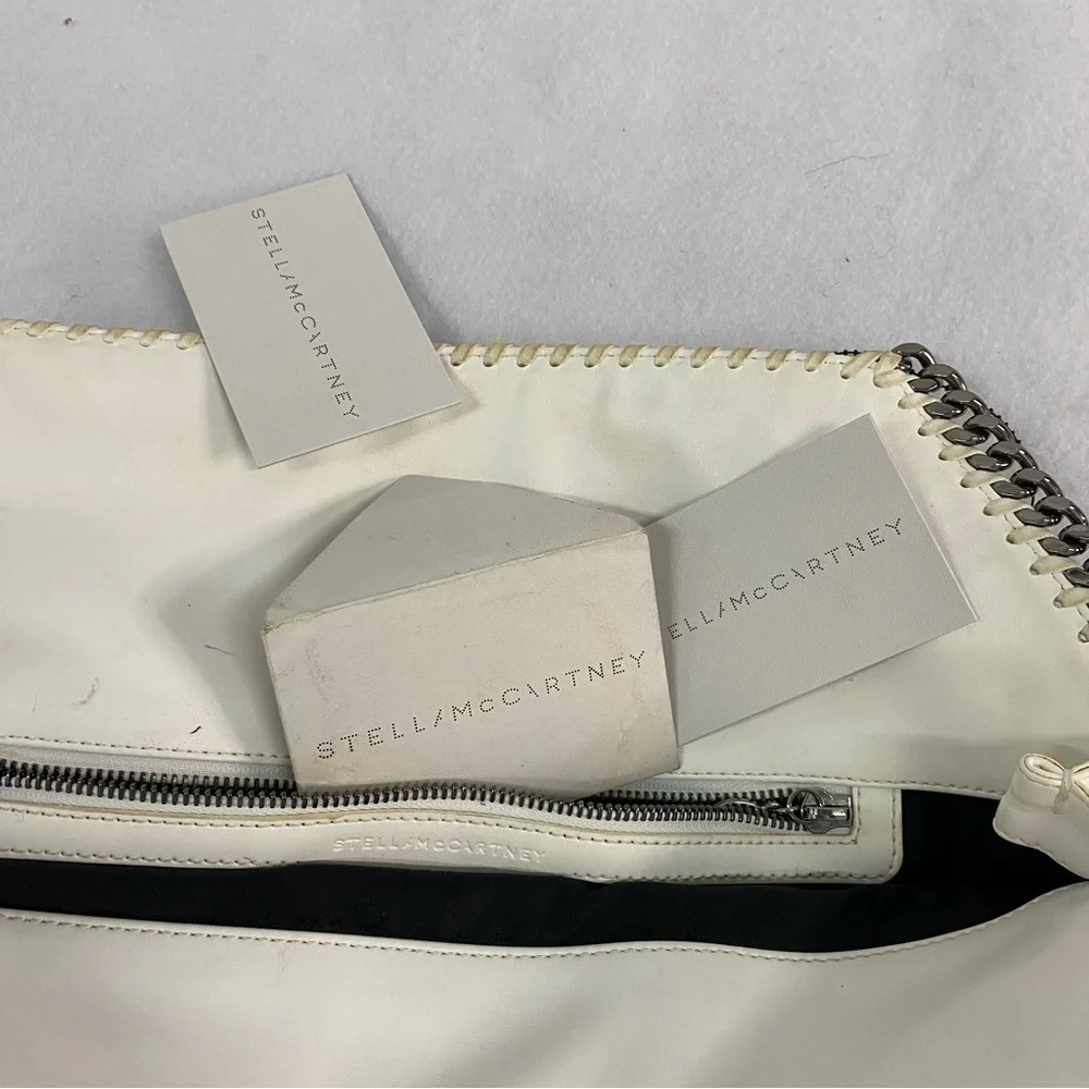 Stella McCartney Cream and Silver Chain Shoulder Bag